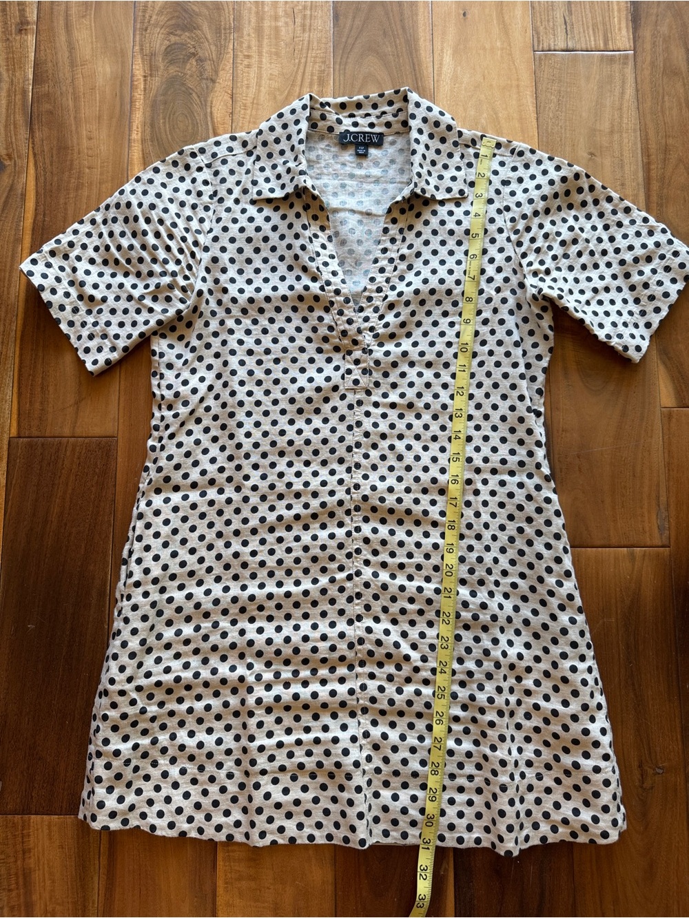 J. Crew tan Dress with Black Polka Dots - Picture 4 of 8